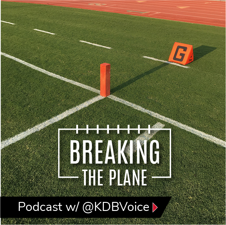 Football Field with Text "Breaking the Plane"